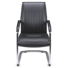 fauteuil visiteur cuir noir LAND sur www.abeazur.fr