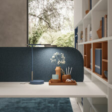 meuble de bureau cloisonnette en bleu