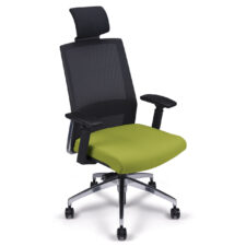 chaise de bureau en tissu assise vert dossier resille