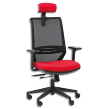 fauteuil de bureau assise rouge dossier en résille noir