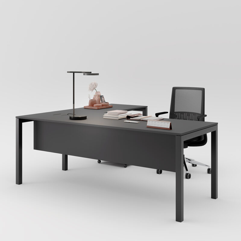 Mobilier Bureau DIE avec pieds métal droit assortis au plateau. Personnalisation des couleurs disponible, mobilier de bureau moderne pour Toulon, Carros et