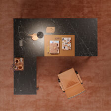 Mobilier de bureau DOD à Opio – Plateau coloris au choix avec pieds en aluminium peints en V pour un design moderne