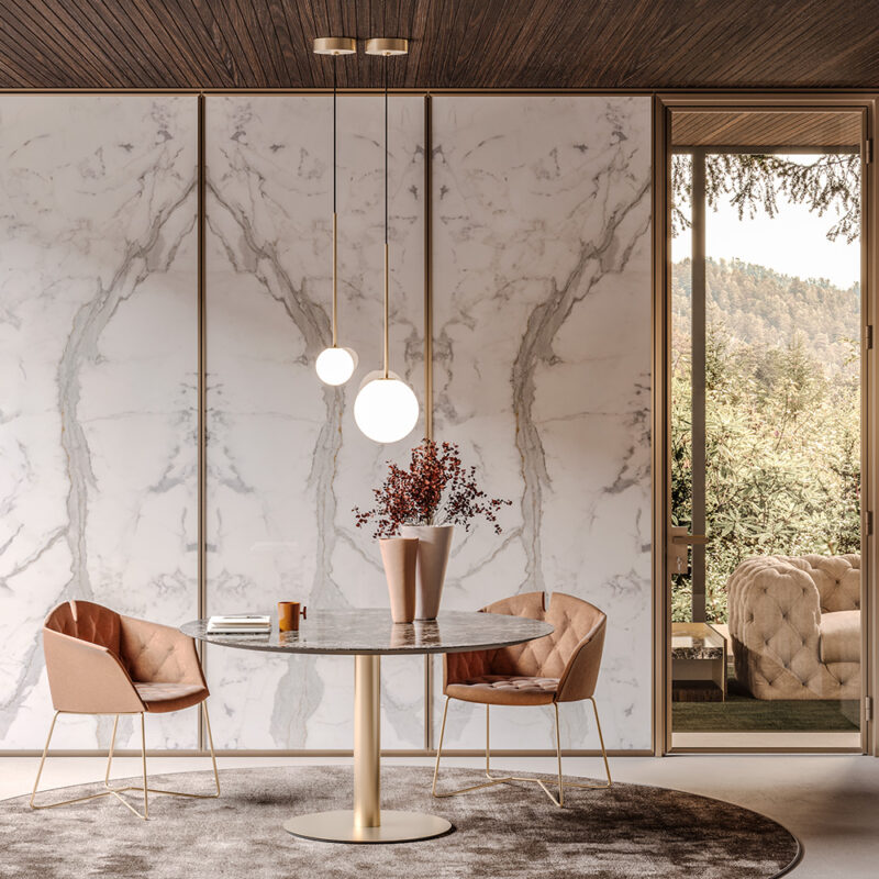 Cloisons toute hauteur avec finition marbre à Nice – Design élégant pour bureaux haut de gamme