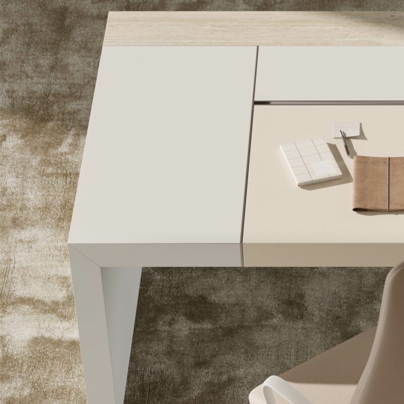 bureau design bois cuir