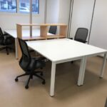 Mobilier bureau IFF à Grasse, 4 postes avec armoire mi-haute