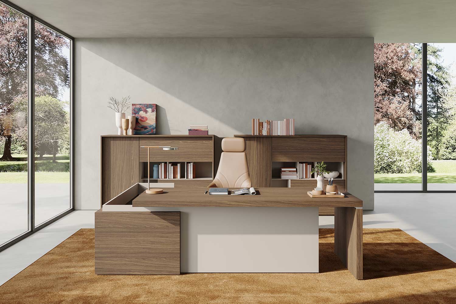 Bureau direction ELIOT à Vallauris, design imposant avec grand retour intégré