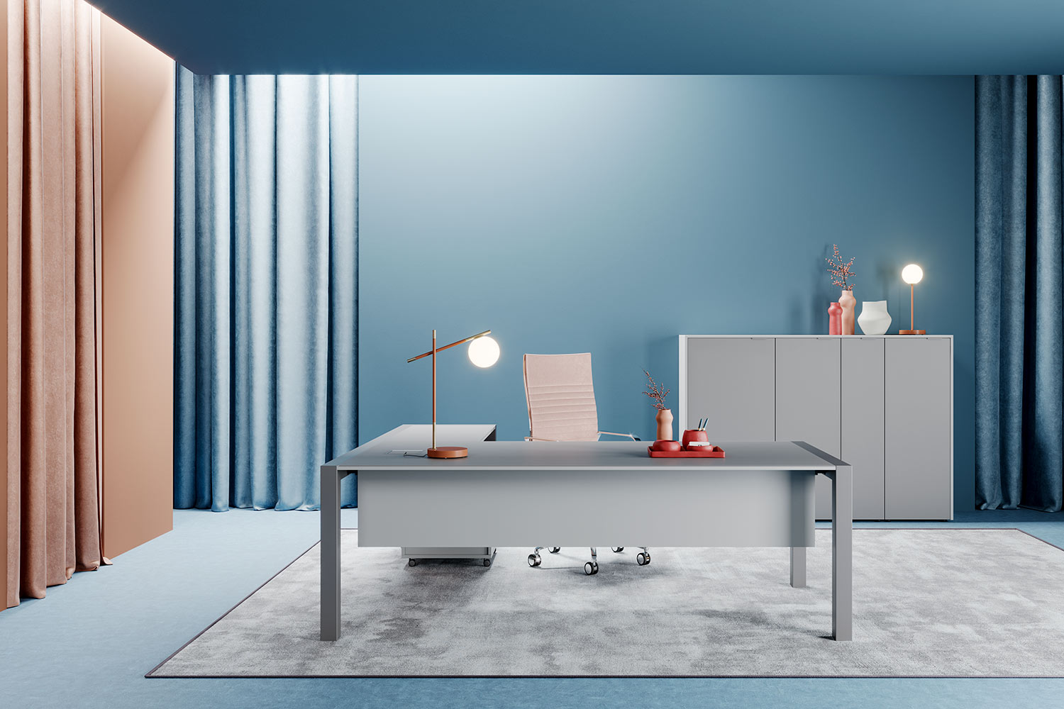 Bureau direction EXTRA à [Ville], structure métal à fleur et plateau design assorti