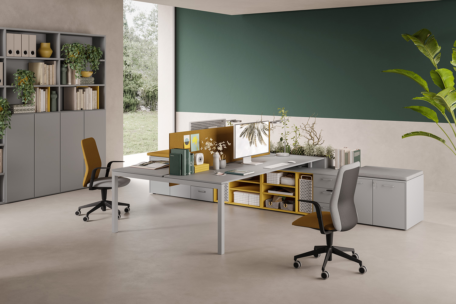 Mobilier Bureau ALICE avec pieds métal droit assortis au plateau. Personnalisation des couleurs disponible, mobilier de bureau moderne pour Cagnes sur Mer.