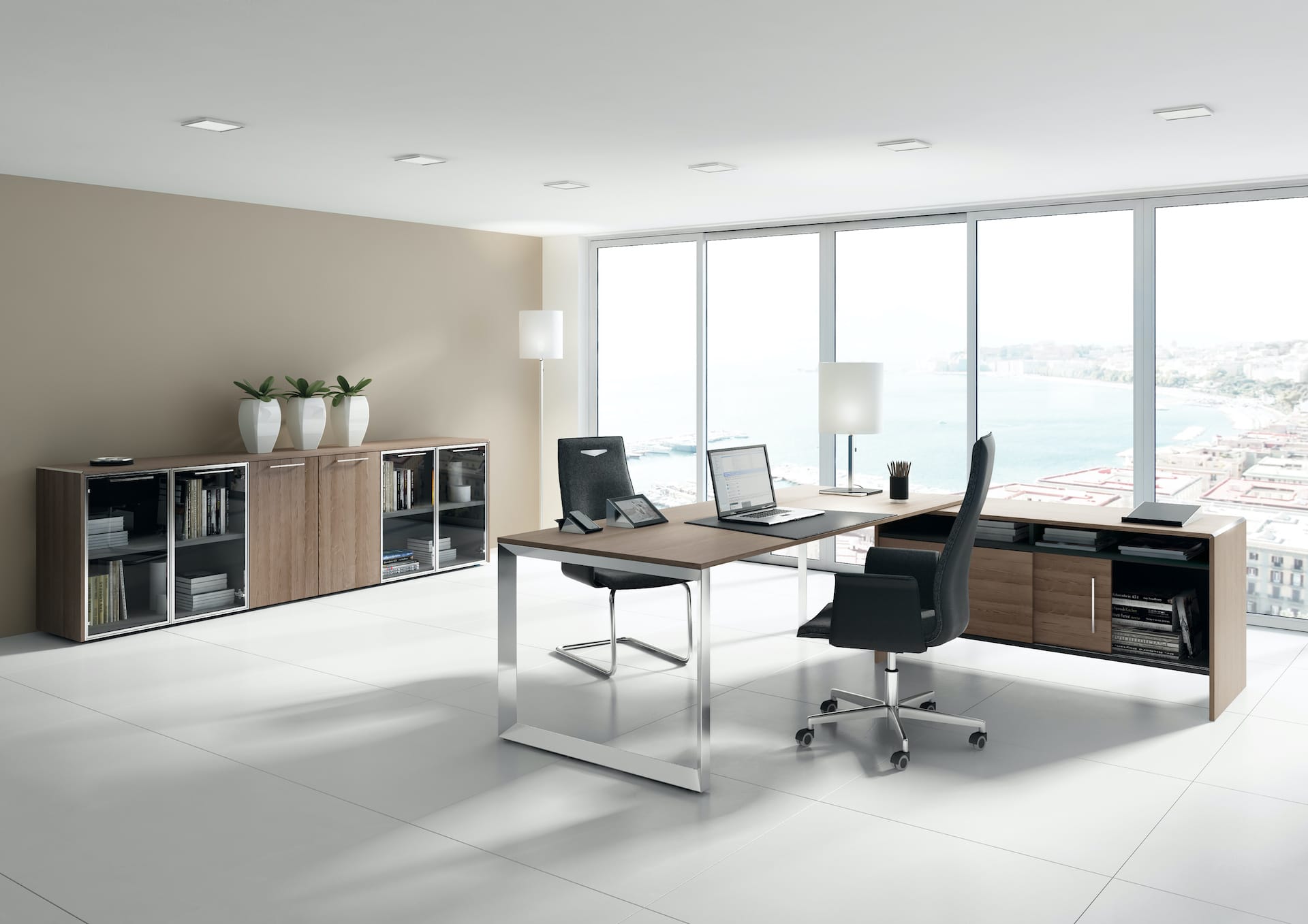 Mobilier de bureau AUSTIN à Grasse – bureau personnalisable avec pieds métal droits et plateau assorti pour aménagement professionnel