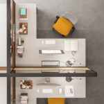 Mobilier Bureau BANDERA avec pieds métal droit assortis au plateau. Personnalisation des couleurs disponible, mobilier de bureau moderne à Saint Raphaël.