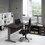 Mobilier de bureau DREAM à Contes – Bureau avec pieds en métal en L et plateau personnalisable