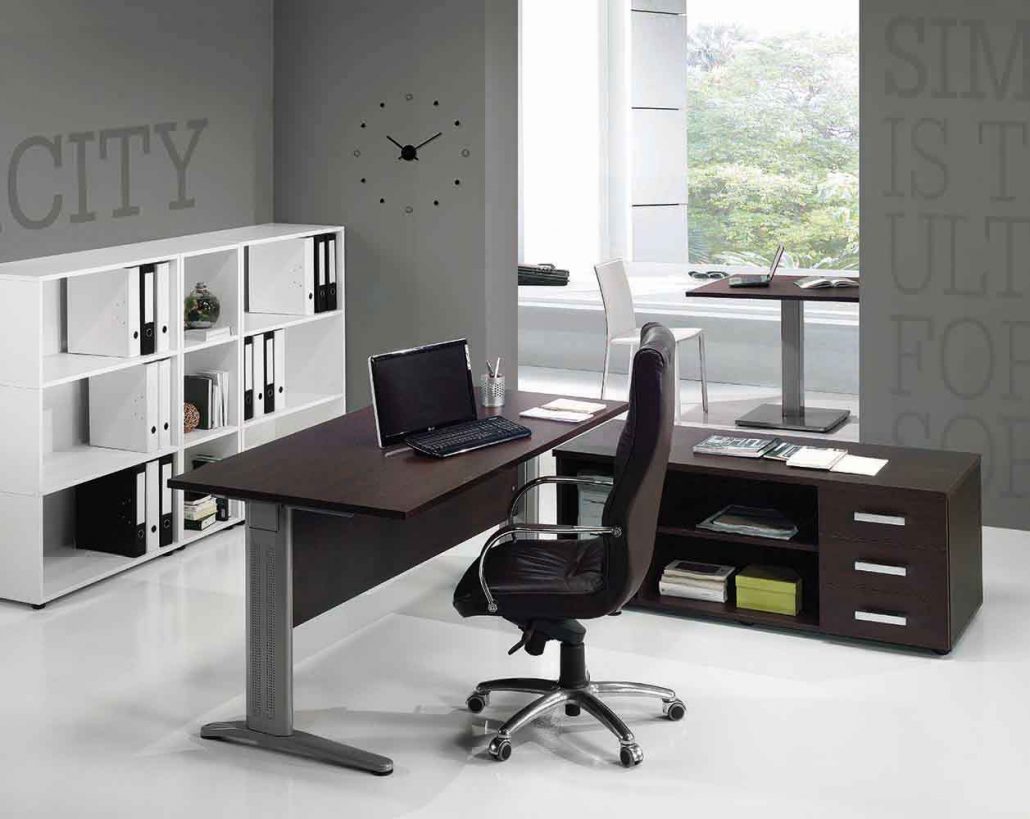 Mobilier de bureau DREAM à Contes – Bureau avec pieds en métal en L et plateau personnalisable