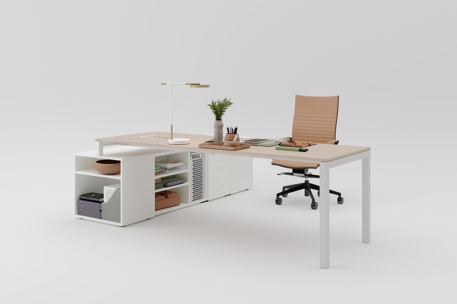 Mobilier Bureau EXTREMIS avec pieds métal droit assortis au plateau. Personnalisation des couleurs disponible, mobilier de bureau moderne pour Peymeinade.