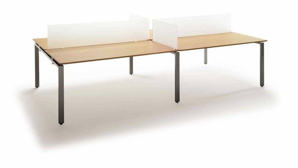 Mobilier de bureau Fidel à Gattières avec pieds aluminium en U, disponible en plusieurs formes et dimensions