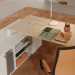 Mobilier Bureau LORD avec pieds métal droit assortis au plateau. Personnalisation des couleurs disponible, mobilier de bureau moderne pour Mougins.
