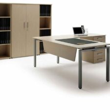 Mobilier de bureau PAUL à St Jeannet avec pieds aluminium en U, disponible en plusieurs formes et dimensions