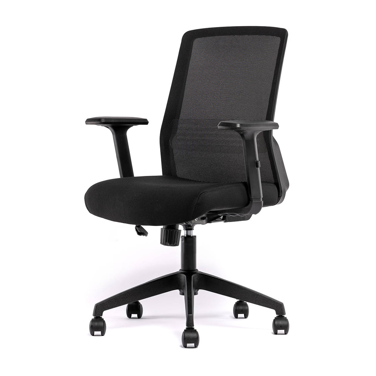Fauteuil de bureau BAL à Nice, mécanisme synchrone, résille noire, accoudoirs réglables