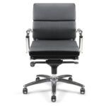 Fauteuil de bureau ÉLAN à Nice avec accoudoirs en aluminium et base chromée