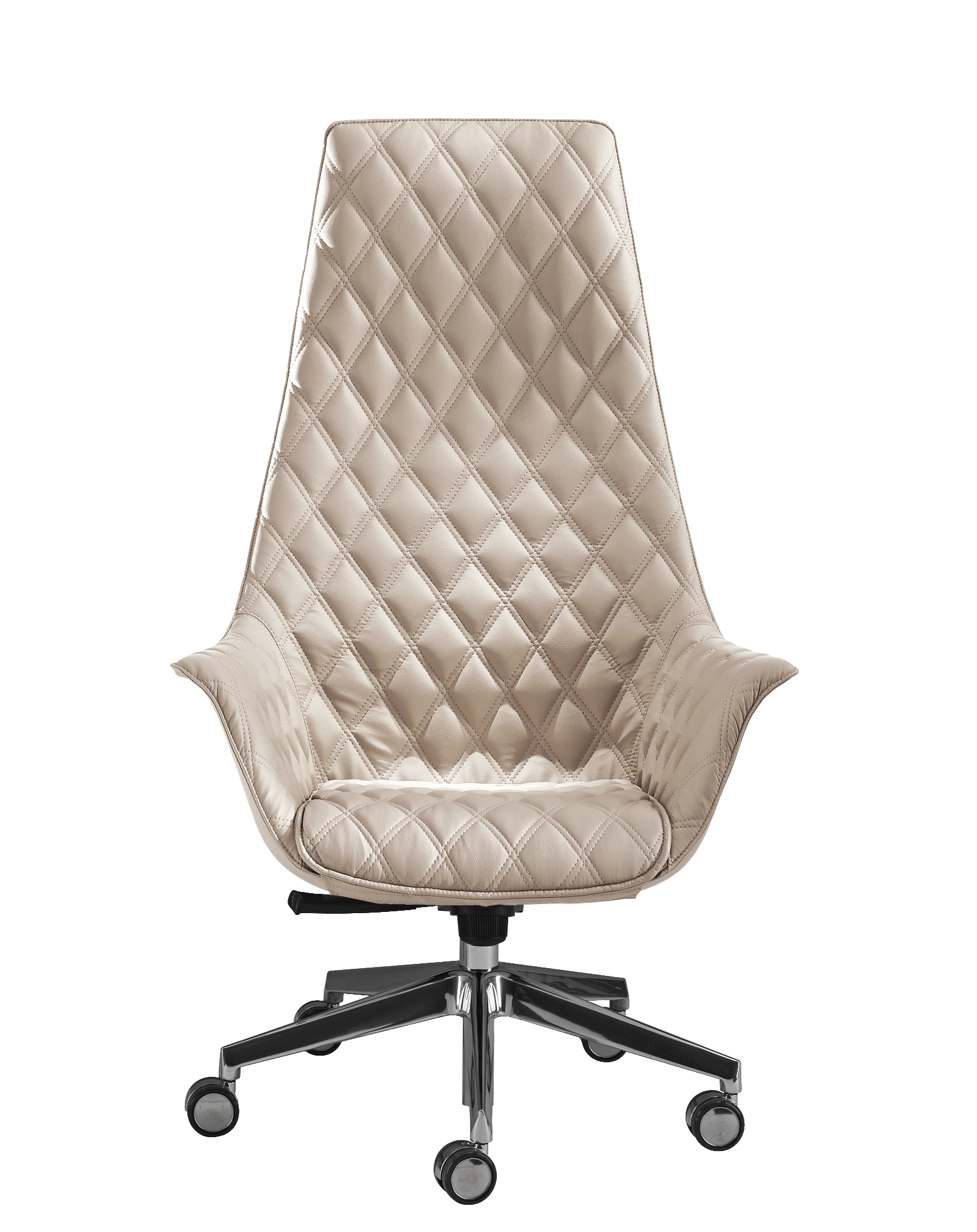 Fauteuil de bureau KIM à Beaulieu, design tissu avec accoudoirs intégrés et base chromée