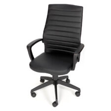Fauteuil manager YANN à Menton – fauteuil de bureau en tissu PU noir avec mécanisme basculant réglable